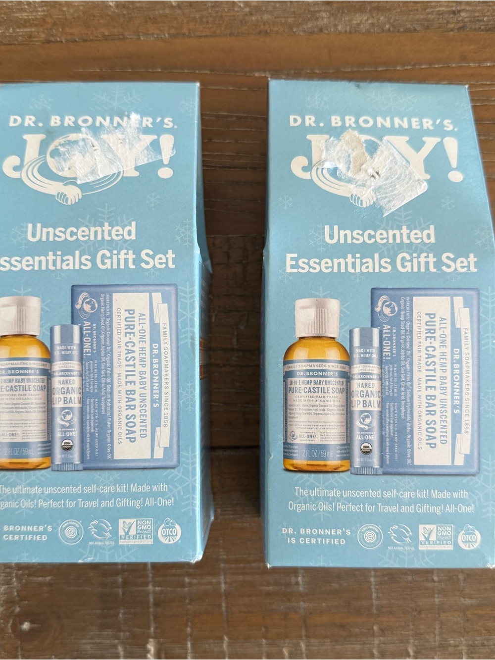 2 x Essentials Gift Set Dr. Bronner’s Bar + Liquid Soap + Lip Balm  - Unscented